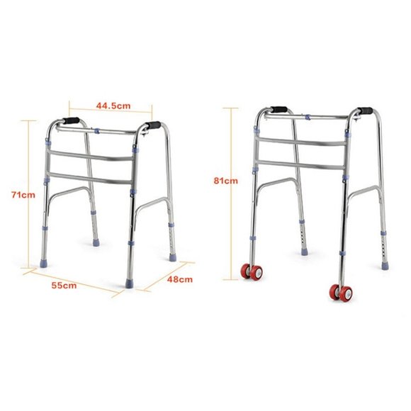 Folding Walker with Wheels Adjustable Height Light but strong easy clean - Picture 2 of 3